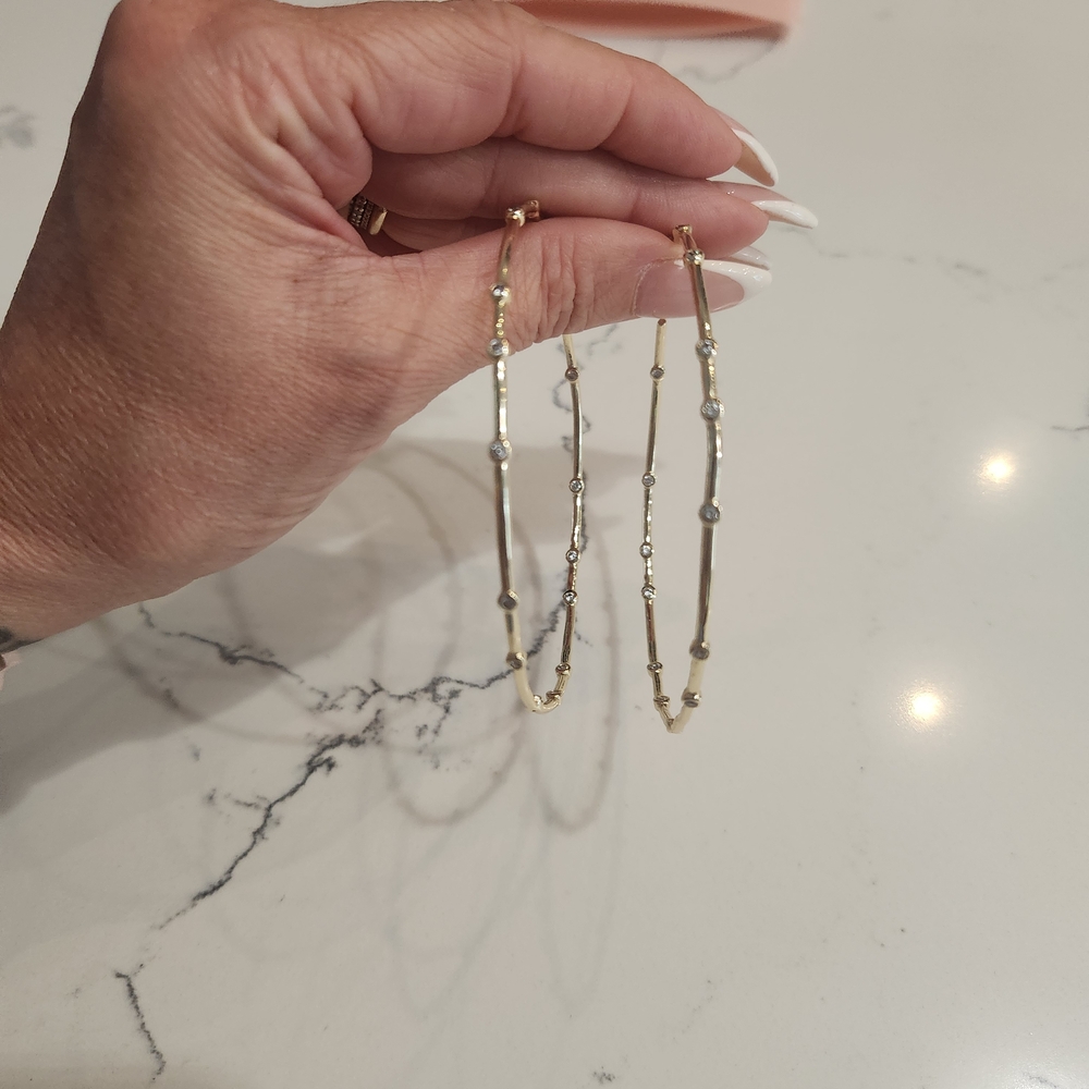 Melinda Maria Gold 3" Big Ass Hoop Earrings